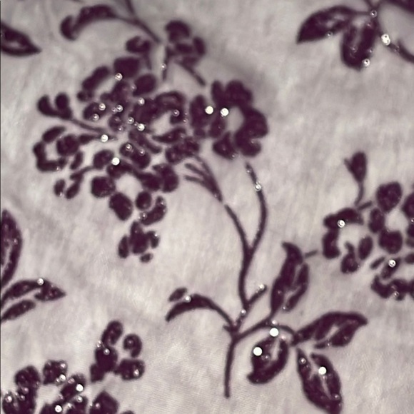 Deep Purple Sheer Lace V-Neck Long Blouse - Picture 15 of 15